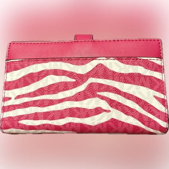 Michael Kors Pink and White Zebra Print Wallet - Picture 3 of 3